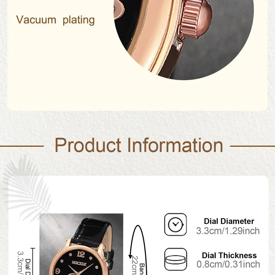 Fashion leather belt watches for women and butterfly wallet sunglasses set ladies quartz wristwatches dress watch for women