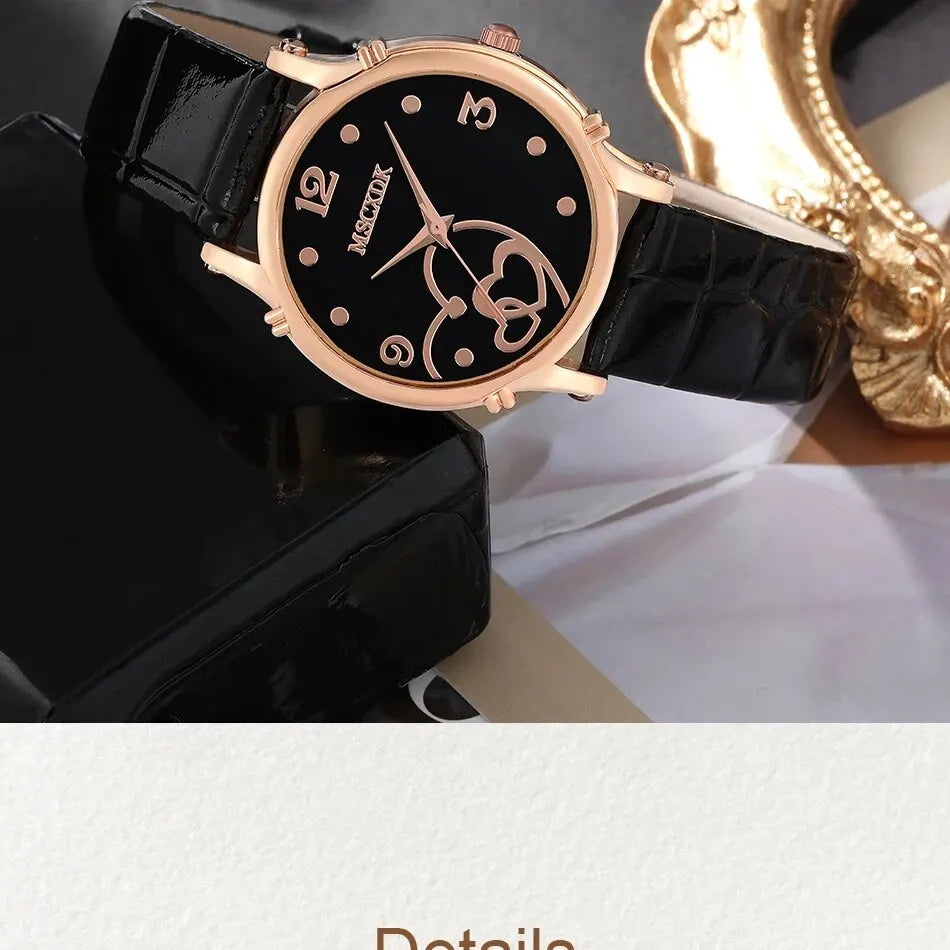 Fashion leather belt watches for women and butterfly wallet sunglasses set ladies quartz wristwatches dress watch for women