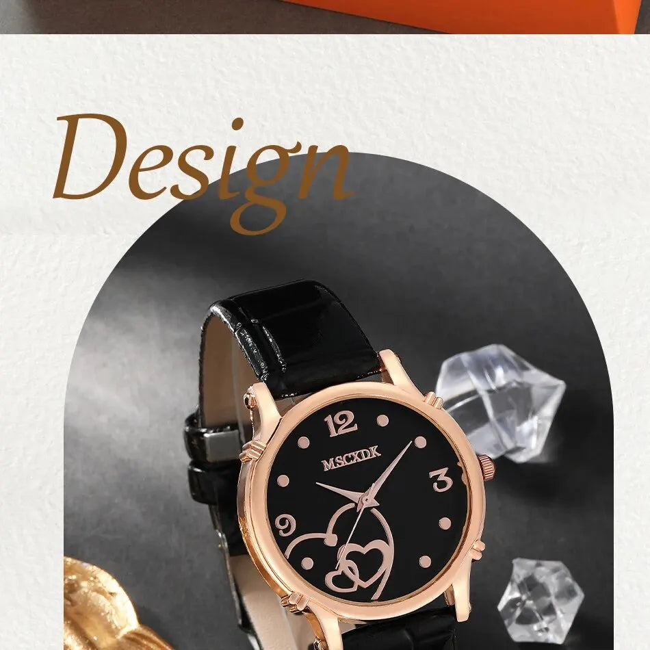 Fashion leather belt watches for women and butterfly wallet sunglasses set ladies quartz wristwatches dress watch for women