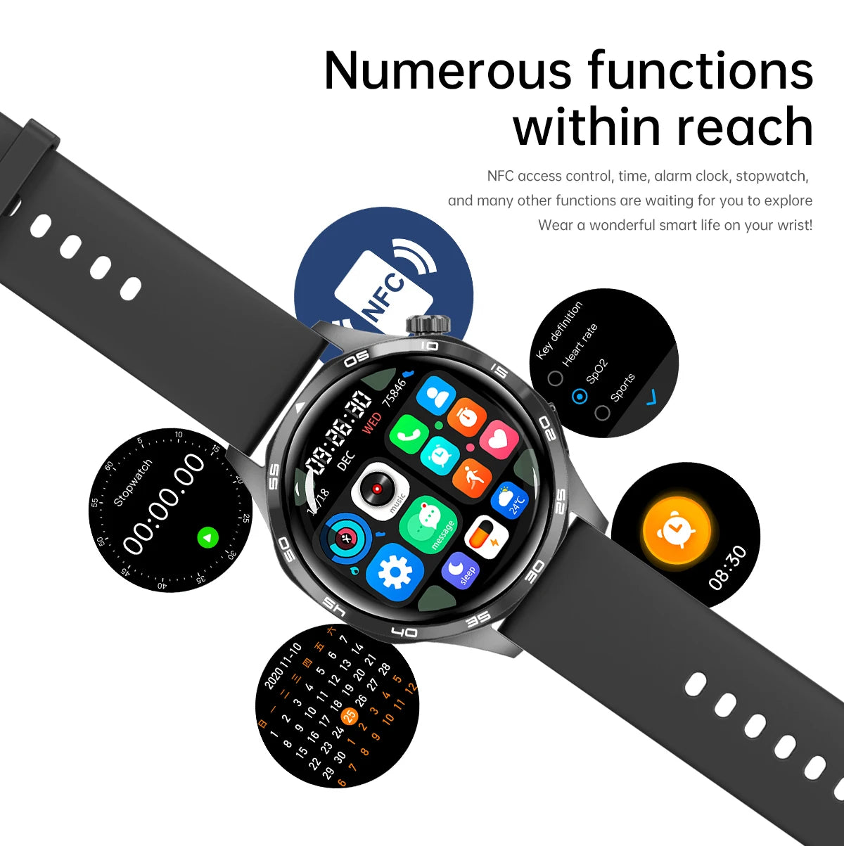 Para HUAWEI IOS deporte al aire libre GPS reloj inteligente hombres 1,53 pulgadas HD Pantalla AMOLED IP68 impermeable Bluetooth llamada NFC Smartwatch 2025