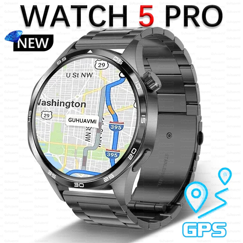 Para HUAWEI IOS deporte al aire libre GPS reloj inteligente hombres 1,53 pulgadas HD Pantalla AMOLED IP68 impermeable Bluetooth llamada NFC Smartwatch 2025