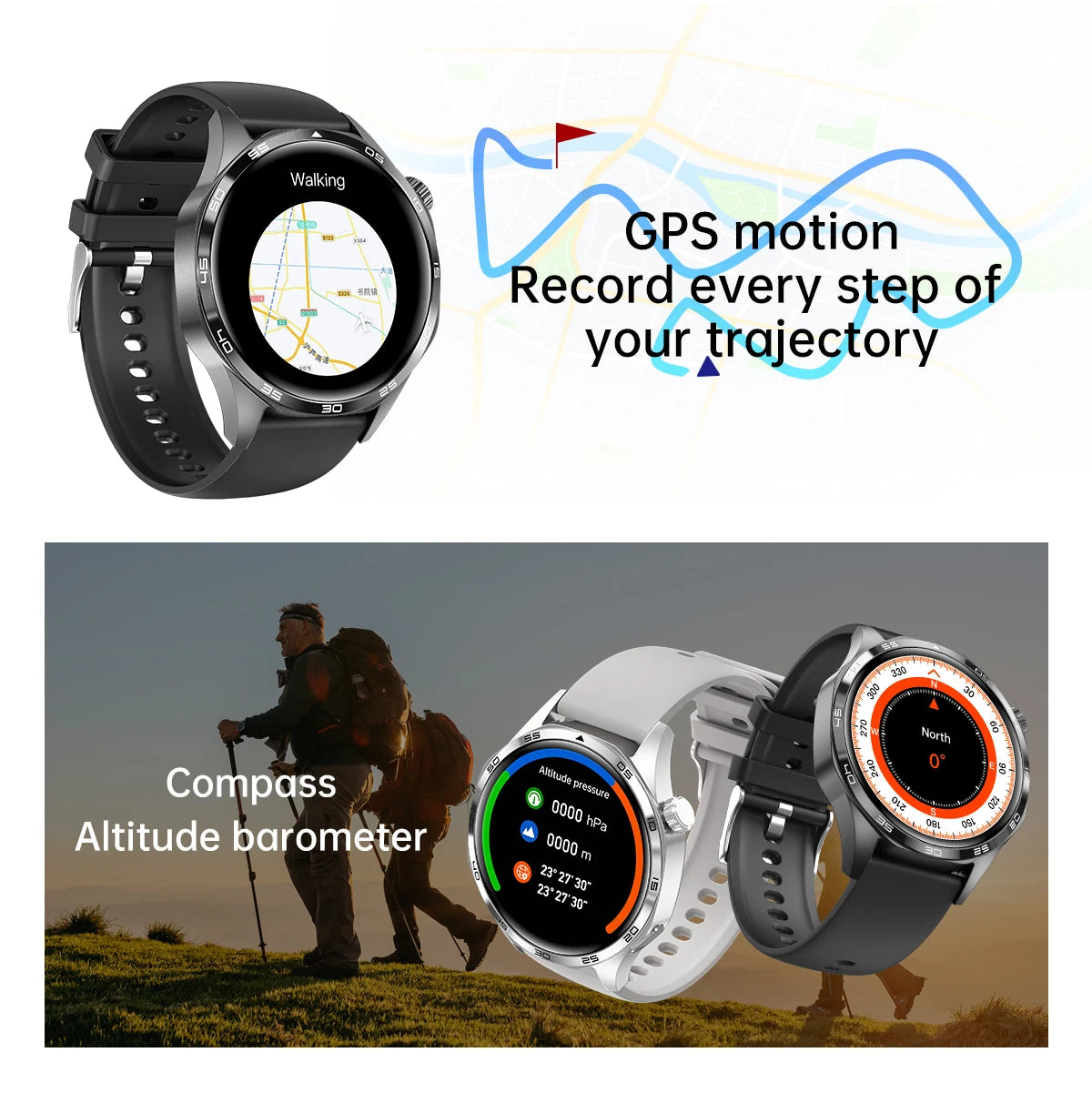 Para HUAWEI IOS deporte al aire libre GPS reloj inteligente hombres 1,53 pulgadas HD Pantalla AMOLED IP68 impermeable Bluetooth llamada NFC Smartwatch 2025