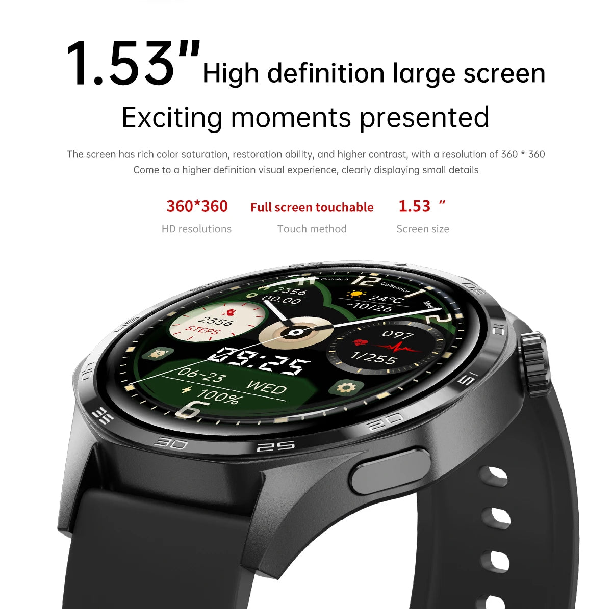 Para HUAWEI IOS deporte al aire libre GPS reloj inteligente hombres 1,53 pulgadas HD Pantalla AMOLED IP68 impermeable Bluetooth llamada NFC Smartwatch 2025