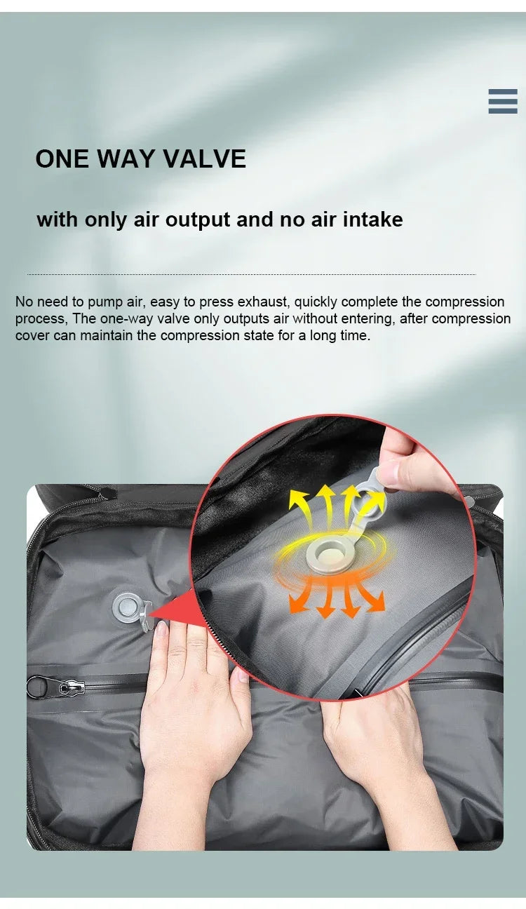 Expandable Airbag Backpack for Men Waterproof Business Bag for 16 Inch Laptop Vacuum Compression Storage Travel Backpack Luggage Bag