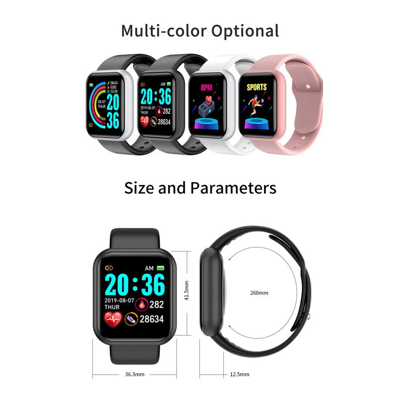 Digital Watch Series 7 Men Women Smart Watch Heart Rate Calories Fitness Tracker i7 Smartwatches for Apple Android Y68 Pro