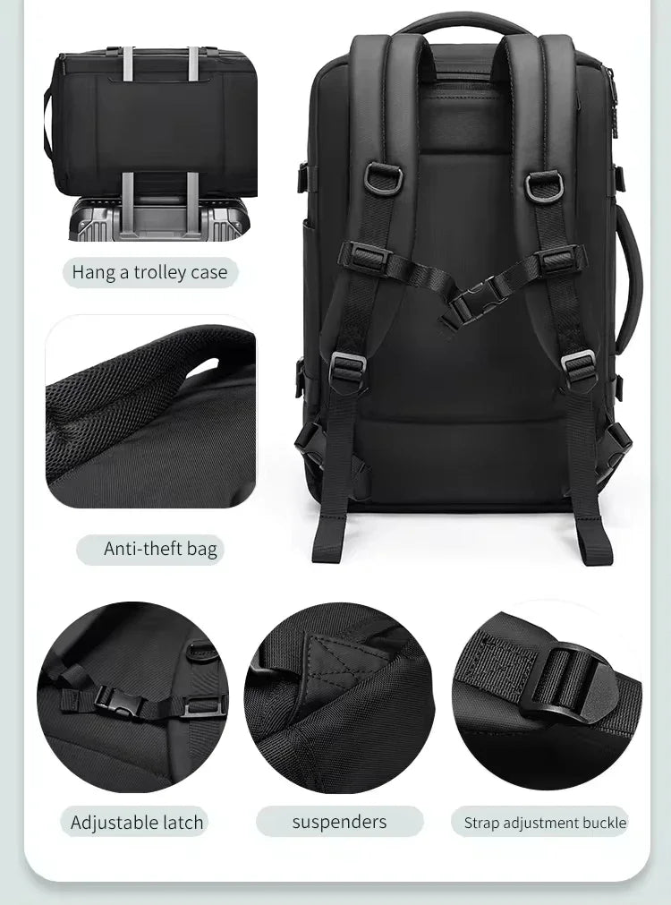 Expandable Airbag Backpack for Men Waterproof Business Bag for 16 Inch Laptop Vacuum Compression Storage Travel Backpack Luggage Bag