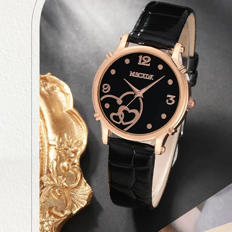 Fashion leather belt watches for women and butterfly wallet sunglasses set ladies quartz wristwatches dress watch for women