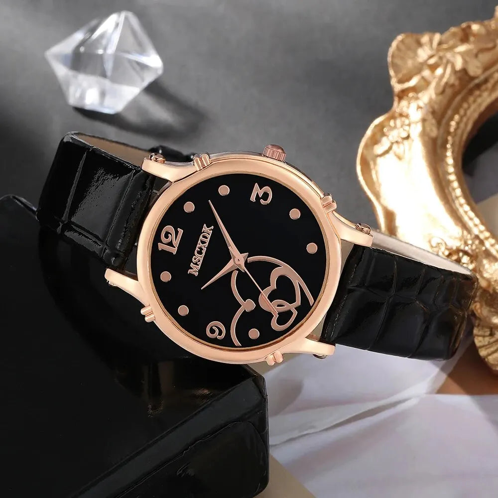 Fashion leather belt watches for women and butterfly wallet sunglasses set ladies quartz wristwatches dress watch for women